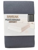 Przescieradło z gumką Jersey 160x200 , grafit