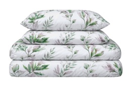 Pościel 140x200 + 2 poszewki | 100% bawełna | Zielona gałązka 4835 B