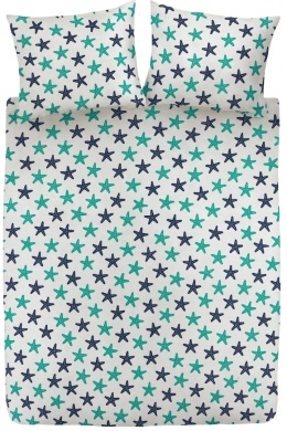 Pościel 160x200 100% bawełna – komplet z poszewkami | Polska produkcja| rozgwiazda turkus