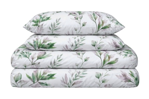 Pościel 160x200 100% bawełna – komplet z poszewkami | Zielona gałązka 4835 B