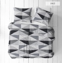 Pościel 160x220 + 2 poszewki | 100% bawełna | Szare trójkąty