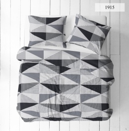 Pościel 160x220 + 2 poszewki | 100% bawełna | Szare trójkąty