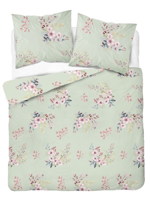 Pościel 180x200 + 2 poszewki | 100% bawełna | Kwiat jabłoni mięta 5180 A