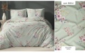 Pościel 180x200 + 2 poszewki | 100% bawełna | Kwiat jabłoni mięta 5180 A