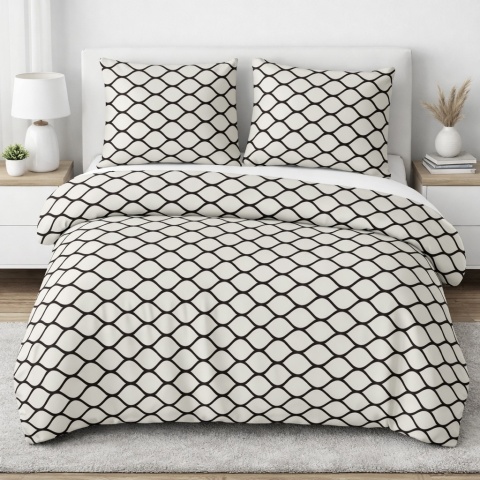 Pościel 180x200 + 2 poszewki | 100% bawełna | plecionka ecru 2034