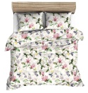 Pościel 180x200 + 2 poszewki | 100% bawełna | Kwiaty w beżu 1578