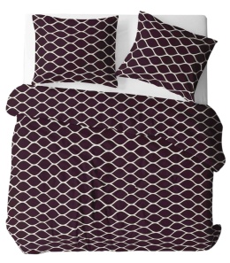 Pościel 220x240 + 2 poszewki | 100% bawełna | burgund 2033