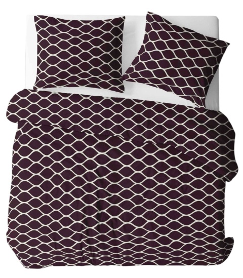 Pościel 220x240 + 2 poszewki | 100% bawełna | burgund 2033