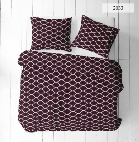 Pościel 220x240 + 2 poszewki | 100% bawełna | burgund 2033