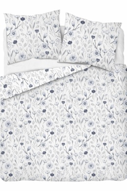 Pościel 220x240 + 2 poszewki | 100% bawełna | kwiaty błękit 5186 B