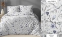 Pościel 220x240 + 2 poszewki | 100% bawełna | kwiaty błękit 5186 B