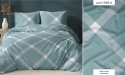 Pościel 220x240 + 2 poszewki | 100% bawełna | krata turkus 5185 A
