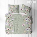 Pościel 220x240 + 2 poszewki | 100% bawełna | kwiaty kolor w mięta 1993