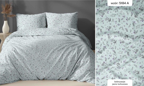 Pościel 220x240 + 2 poszewki | 100% bawełna | drobny turkus 5184 A