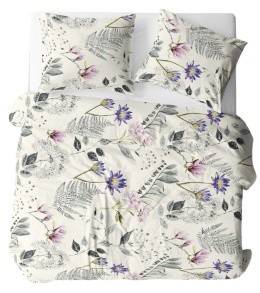 Pościel 220x240 + 2 poszewki | 100% bawełna | liście paproć 1998