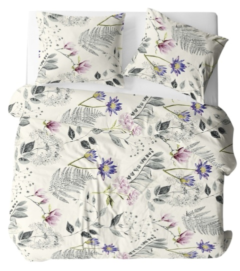 Pościel 220x240 + 2 poszewki | 100% bawełna | liście paproć 1998