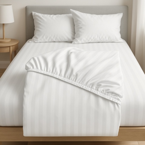 Prześcieradło hotelowe z gumką 200x200 cm Adamaszek 100% bawełna