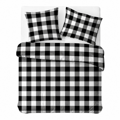 Komplet pościeli bawełnianej 160x220 cm + 2 poszewki 70x80 cm | 100% bawełna | Polski producent | 2025 krata b/c