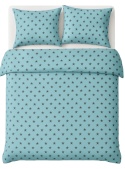 Pościel 140x200 + 2 poszewki | 100% bawełna | drobne gwiazdki na turkus
