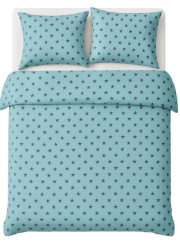 Pościel 160x200 100% bawełna – komplet z poszewkami | Polska produkcja| drobne gwiazdki na turkus