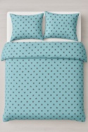 Pościel 160x200 100% bawełna – komplet z poszewkami | Polska produkcja| drobne gwiazdki na turkus