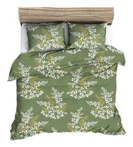 Pościel 160x220 + 2 poszewki| 100% bawełna | gałązka na zielonym 1449