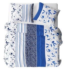 Pościel 160x220 + 2 poszewki | 100% bawełna | niebieski bluszcz