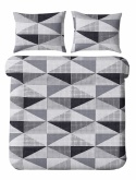Pościel 160x220 + 2 poszewki | 100% bawełna | Szare trójkąty