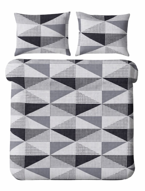Pościel 160x220 + 2 poszewki | 100% bawełna | Szare trójkąty