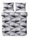 Pościel 160x220 + 2 poszewki | 100% bawełna | Szare trójkąty