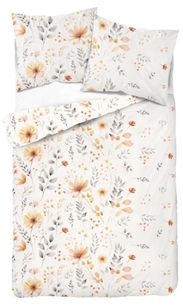 Pościel 160x220 + 2 poszewki| 100% bawełna | 5066 A pomarańczowa w beżu