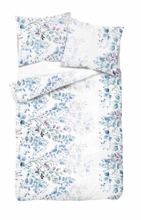 Pościel 160x220 + 2 poszewki| 100% bawełna | niebieska gałązka 4884 C