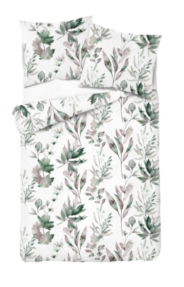 Pościel 160x220 + 2 poszewki| 100% bawełna | Zielona gałązka 4835 B