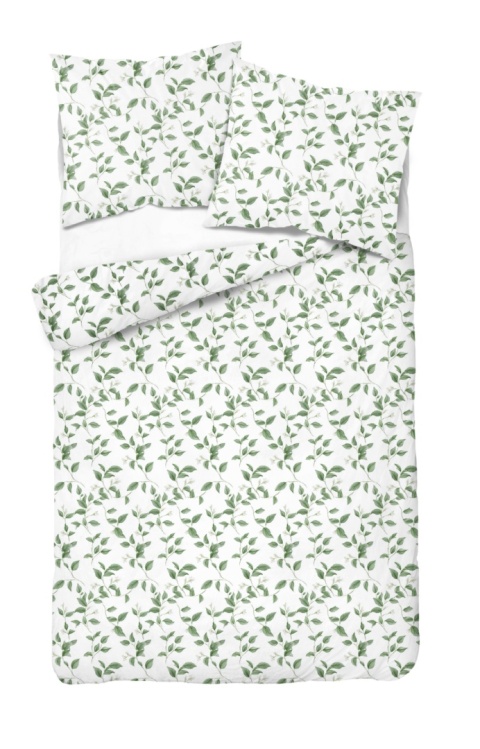 Pościel 160x220 + 2 poszewki| 100% bawełna | zielony bluszcz 6002 A