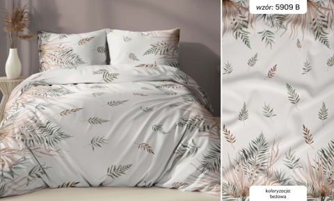 Pościel 160x220 + 2 poszewki| 100% bawełna | beżowa 5909 B