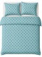 Pościel 160x220 + 2 poszewki| 100% bawełna | czarne gwiazdki na turkus