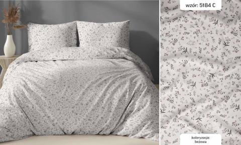 Pościel 200x200 + 2 poszewki | 100% bawełna | beżowa 5184 C