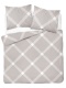 Pościel 220x240 + 2 poszewki | 100% bawełna | Beżowa krata 5185 C