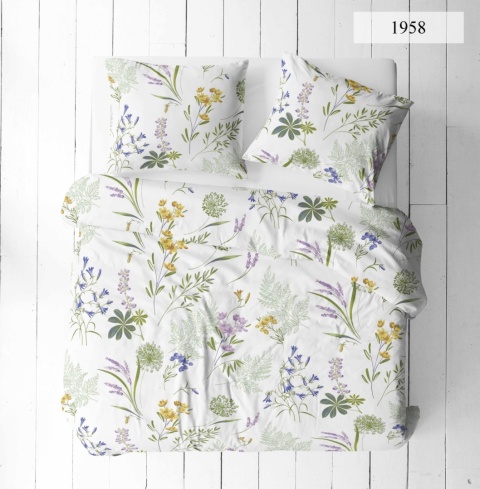 Pościel 220x240 + 2 poszewki | 100% bawełna | zioła 1958