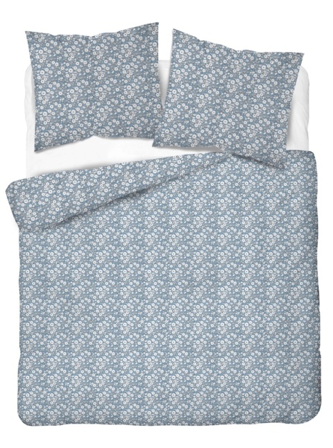 Pościel 220x240 + 2 poszewki | 100% bawełna | drobne kwiatki na niebieskim 5182 B