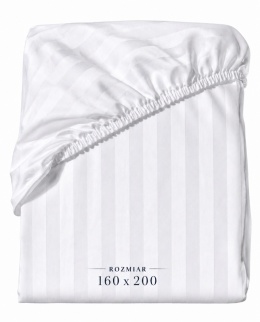 Prześcieradło hotelowe z gumką 160x200 cm Adamaszek 100% bawełna