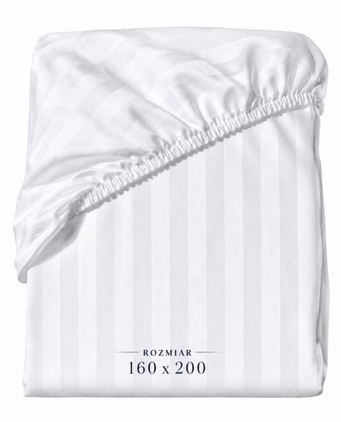 Prześcieradło hotelowe z gumką 160x200 cm Adamaszek 100% bawełna