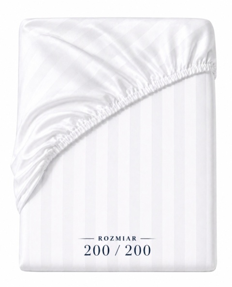 Prześcieradło hotelowe z gumką 200x200 cm Adamaszek 100% bawełna