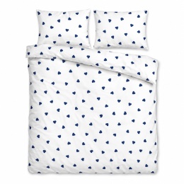 Pościel 160x220 + 2 poszewki| 100% bawełna | granatowe serduszka