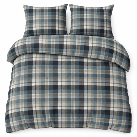 Pościel 160x220 + 2 poszewki| 100% bawełna |2089 Szkocki Błękit