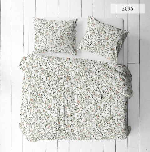 Pościel 180x200 + 2 poszewki | 100% bawełna | 2096 Kwitnące Gałązki
