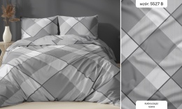 Pościel 180x200 + 2 poszewki | 100% bawełna | 5227 B szara krata