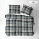 Pościel 200x200 + 2 poszewki | 100% bawełna | 2089 Szkocki Błękit