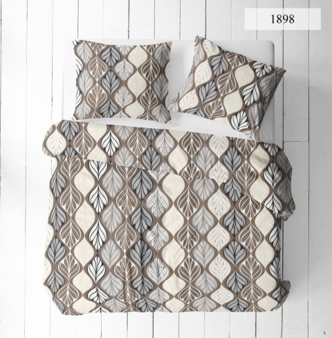 Pościel 200x200 + 2 poszewki | 100% bawełna | 1898 Liście Vintage