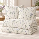 Pościel 220x200 + 2 poszewki | 100% bawełna | 2106 Lawendowy ogród